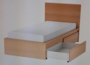 Ikea Malm eenpersoons bed met laden - in nieuwstaat - afbeelding 1