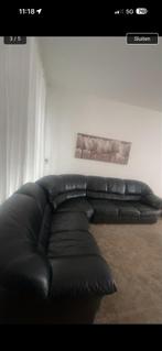Leren Hoekbank - Ruime Driehoek Bank, Ophalen, Gebruikt, 100 tot 125 cm, Hoekbank