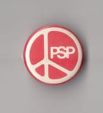 Pacifistisch Socialistische Partij Politieke button, Verzamelen, Gebruikt, Niet vindbaar, Niet vindbaar, Speldje of Pin