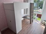 Hoogslaper Petite Amelie met bureau en kast, Kinderen en Baby's, Kinderkamer | Bedden, Ophalen, Gebruikt, 70 tot 85 cm, 140 tot 160 cm
