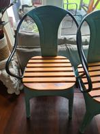 nieuwe metaal + houten turquoise stoelen, Huis en Inrichting, Stoelen, Ophalen, Nieuw, Metaal, Twee