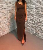 Bruine Gala jurk, Kleding | Dames, Gelegenheidskleding, Maat 38/40 (M), Galajurk, Bruin, Ophalen of Verzenden