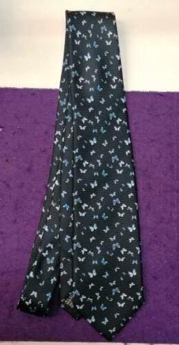 Eduard Pelger blauwe stropdas 100% zijde met vlinders 34180, Kleding | Heren, Stropdassen, Zo goed als nieuw, Met patroon, Blauw