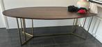 Ovale Westwing Eettafel - Bruin met Gouden Poten, Huis en Inrichting, Tafels | Eettafels, Ophalen, Gebruikt, 100 tot 150 cm, Vijf personen of meer