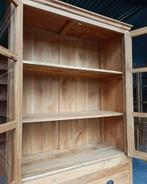 Mooie teakhouten vitrinekast | Buffetkast demontabel #2416, Huis en Inrichting, Kasten | Buffetkasten, Niet ingevuld, Gebruikt