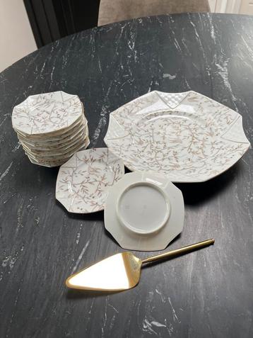 Antiek Gebaksstel met Taartschep beschikbaar voor biedingen