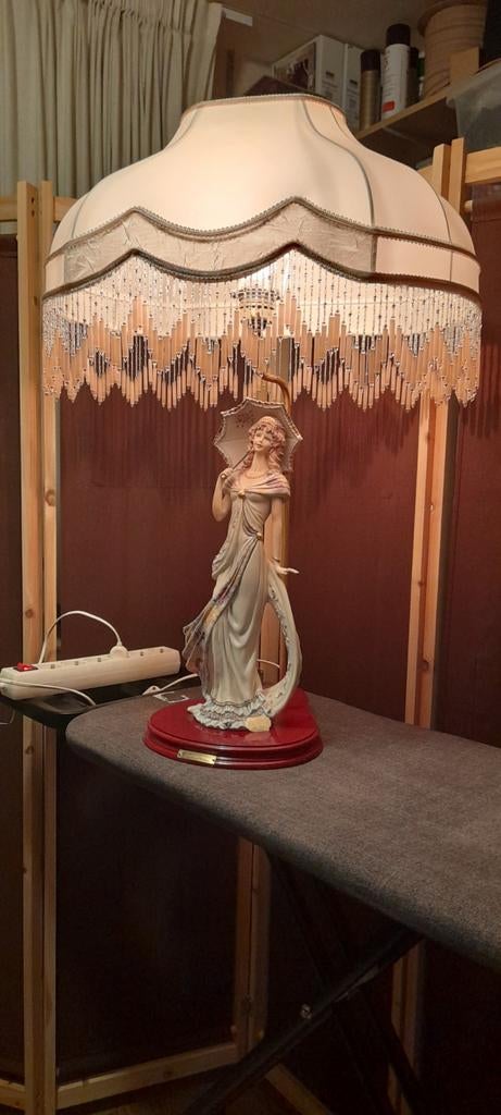 Lamp, Huis en Inrichting, Lampen | Tafellampen, Hout, Stof, Ophalen of Verzenden