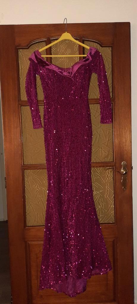 Roze glitter galajurk – maat XS – Slechts 1x gedragen, Kleding | Dames, Gelegenheidskleding, Zo goed als nieuw, Galajurk, Maat 34 (XS) of kleiner