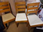 Amsterdamse school 3 eetkamerstoelen strak model, Huis en Inrichting, Stoelen, Ophalen, Gebruikt, Hout, Drie
