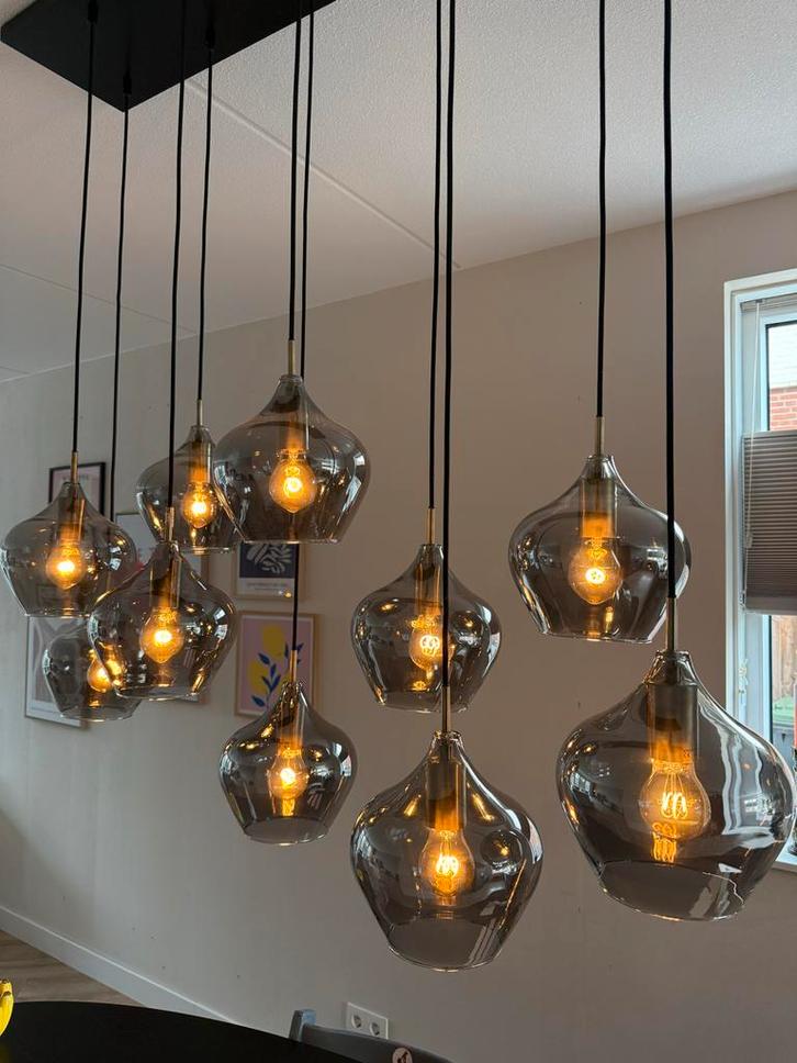 Light & Living Rakel Hanglamp (10 lampen), Huis en Inrichting, Lampen | Hanglampen, Zo goed als nieuw, Minder dan 50 cm, Glas
