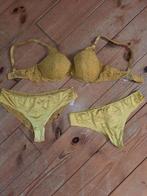 gele lingeriesetje hunkemoller 80E string slip XL, Ophalen of Verzenden, Geel, String