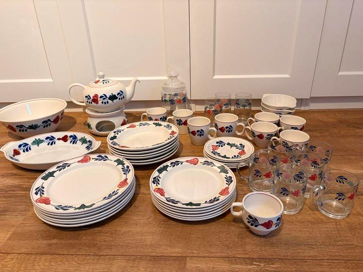 Boerenbont Servies - Bijna Compleet, Antiek en Kunst, Antiek | Servies compleet, Ophalen