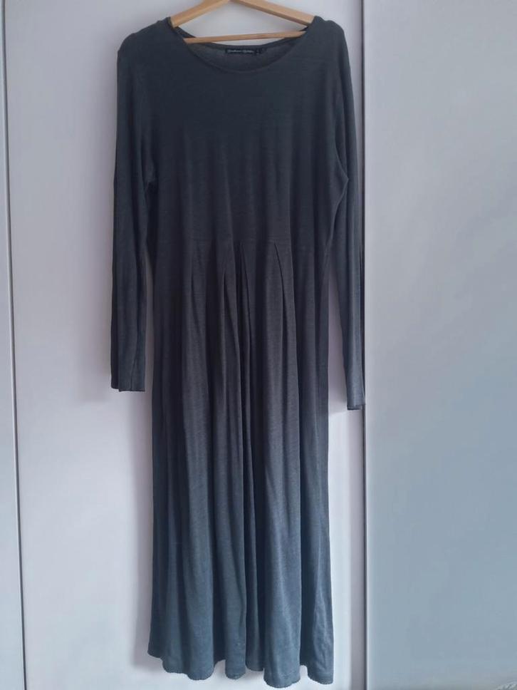 Gudrun Sjoden, lange linnen jurk, L, grijs. Nieuw., Kleding | Dames, Jurken, Nieuw, Grijs, Onder de knie, Ophalen of Verzenden