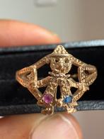 Bijzondere Vintage 9 karaat clown ring, Sieraden, Tassen en Uiterlijk, Ringen, Vintage, Vintage, Vintage, Ophalen of Verzenden