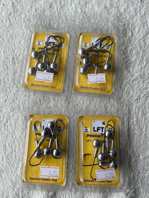 adv 244 /  NIEUW set 4 pakjes jigloodkoppemn, Watersport en Boten, Hengelsport | Roofvissen, Nieuw, Haak, Ophalen of Verzenden