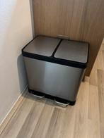 Dubbele prullenbak, Ophalen, Gebruikt, Rvs, 50 tot 75 cm