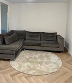 Luxe velvet velours vloerkleed rond beige antraciet grys ros, Huis en Inrichting, Stoffering | Tapijten en Kleden, Ophalen of Verzenden