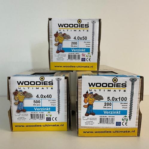 Woodies verzinkt, shield of rvs diverse maten, Doe-het-zelf en Verbouw, IJzerwaren en Bevestigingsmiddelen, Nieuw, Overige typen