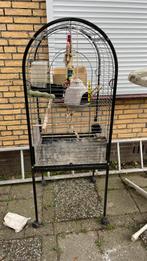 Vogelkooi met toebehoren op wielen, Ophalen, Gebruikt, Metaal, Vogelkooi