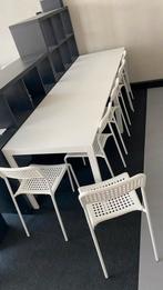 2 x IKEA Melltorp tafel met 6 stoelen, Ophalen, Zo goed als nieuw, Wit, 4 tot 6 stoelen