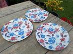3 Handgeschilderde Eit England Dinerborden, Gebruikt, Ophalen of Verzenden, Bord(en), Overige stijlen