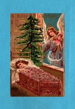 Pracht kerstkaart/reliéf M414 - Engel/kado's/slapend kindje, Verzenden, Voor 1920, Ongelopen