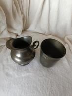 TINNEN MELKKANNETJE EN LEPELVAASJE, Antiek en Kunst, Ophalen of Verzenden