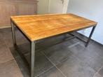 Industriële tafel 180 x 80 x 77 Eikenhout, Huis en Inrichting, Tafels | Eettafels, Ophalen, 50 tot 100 cm, Zo goed als nieuw, Vijf personen of meer