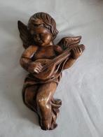 Gipsen wandornament Engel met muziekinstrument, Antiek en Kunst, Ophalen of Verzenden