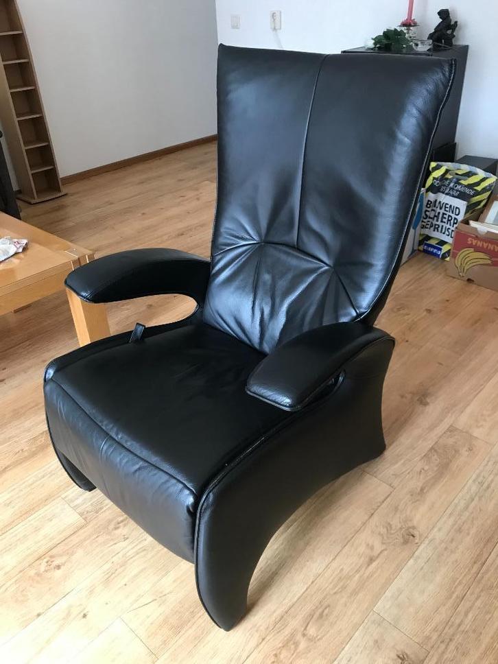 Lederen relaxfauteuil, Huis en Inrichting, Fauteuils, Gebruikt, Leer, 75 tot 100 cm, Minder dan 75 cm, Ophalen