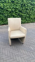 Lederen keuken stoelen met wieltjes 6 stuks, Ophalen of Verzenden, Zo goed als nieuw, Vijf, Zes of meer stoelen