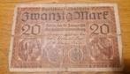 Duitse 20 Mark Darlehnskassenschein 1918, Postzegels en Munten, Bankbiljetten | Europa | Niet-Eurobiljetten, Ophalen of Verzenden