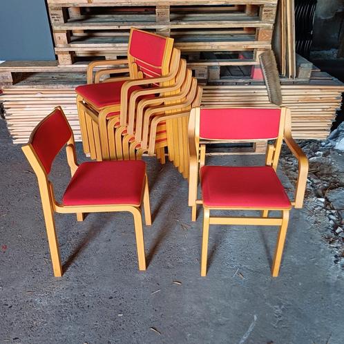 8 x vintage deens / pastoe design kantine stoelen, Huis en Inrichting, Stoelen, Gebruikt, Vijf, Zes of meer stoelen, Bruin, Ophalen