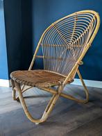 Vintage rotan stoel jaren 70, Ophalen, Gebruikt, Bruin, .