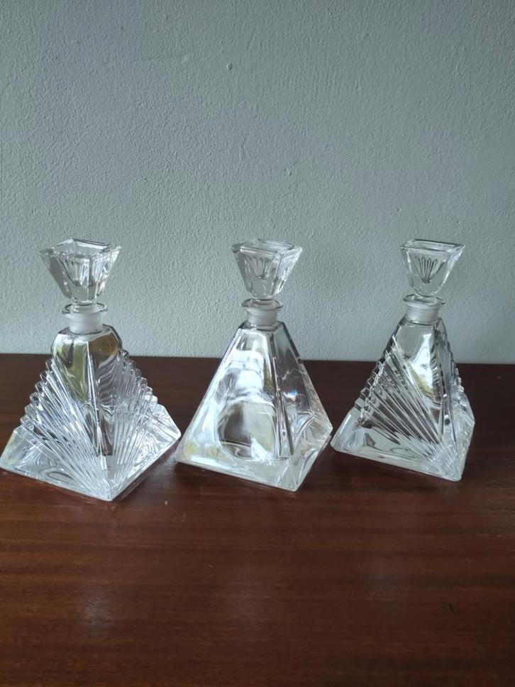 Bari Kristal / RCR Parfumflesjes Piramide Vorm, Antiek en Kunst, Antiek | Glas en Kristal, Ophalen of Verzenden