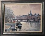 Louis Visser - Amstel met oud gemeentehuis in Amsterdam, Antiek en Kunst, Ophalen of Verzenden