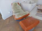 Montis olivier stoel + voetenbank, Huis en Inrichting, Fauteuils, Ophalen, Gebruikt, 75 tot 100 cm, Leer