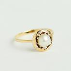 Vintage gouden ring met parel 14 karaat goud antiek engeland, Sieraden, Tassen en Uiterlijk, Ringen, Ophalen of Verzenden, Zo goed als nieuw