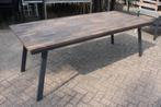 Gave eettafel Ceira Light & Living metaal & hout 220 x 100, Huis en Inrichting, Stoelen, Ophalen, Gebruikt, Bruin, Eén