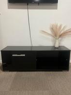 Zwart TV meubel, Ophalen, Kunststof, Gebruikt, 100 tot 150 cm