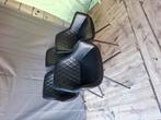 4 luxe zwart industriële eetkamerstoelen., Huis en Inrichting, Stoelen, Ophalen, Zo goed als nieuw, Zwart, Vier