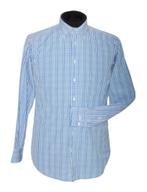 ETRO overhemd, shirt, geruit, wit/blauw, Mt. 38, Blauw, Halswijdte 38 (S) of kleiner, Ophalen of Verzenden, Zo goed als nieuw