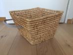 Grote sterke mand (ook voor de hout) met leren handvatten, Mand, Vierkant, Nieuw, Ophalen of Verzenden