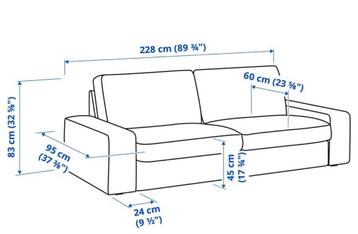 Kivik 3 zitsbank met voetenbank/poef, Antaraciet van IKEA - afbeelding 7