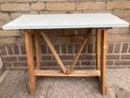 Brocante houten bankje - schildersbankje - tafeltje, Ophalen, Gebruikt, Nvt, Nvt