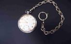 Zilveren ZentRa zakhorloge, met ketting   niet werkend, Sieraden, Tassen en Uiterlijk, Horloges | Antiek, Overige merken, Zakhorloge