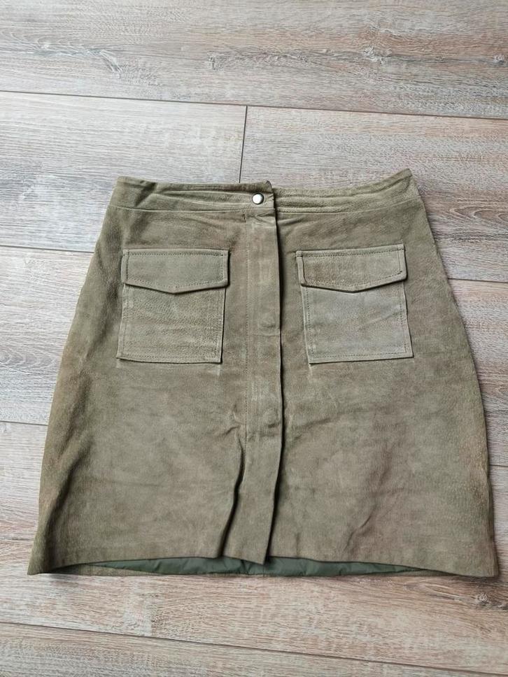 Groene Nümph rok - Maat S 36, echt  leder goede staat groen, Kleding | Dames, Rokken, Zo goed als nieuw, Maat 36 (S), Groen, Boven de knie