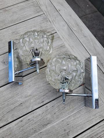 Set van 2 wandlampen bol glas beschikbaar voor biedingen