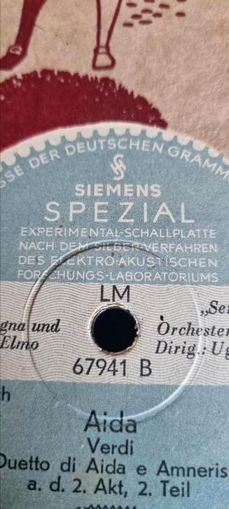 78 rpm plaat van Siemens te koop. Apart label!, Antiek en Kunst, Antiek | Tv's en Audio, Ophalen of Verzenden