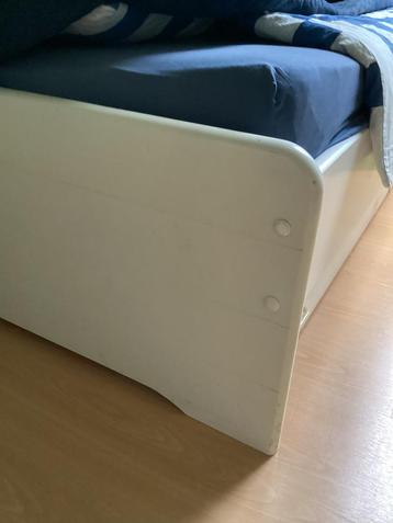 Eenpersoons ledikant wit MDF met lattenbodem 90 x 200 cm